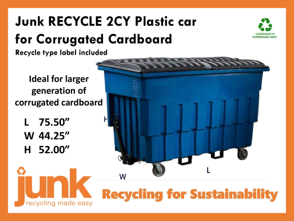 Junk RECYCLE 2CY Plastic car for Corrugated Cardboard